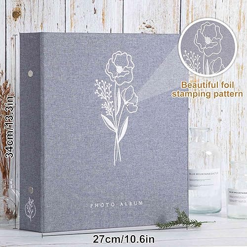 Vista 192 de Lanpn Álbum de fotos de 4 x 6 pulgadas, 600 bolsillos, cubierta de lino, álbumes de imágenes grandes con capacidad para 600 fotos horizontales