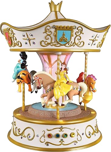 Hallmark - Decoración de Navidad 2021, diseño de princesa de Disney, carrusel musical con luz y movimiento