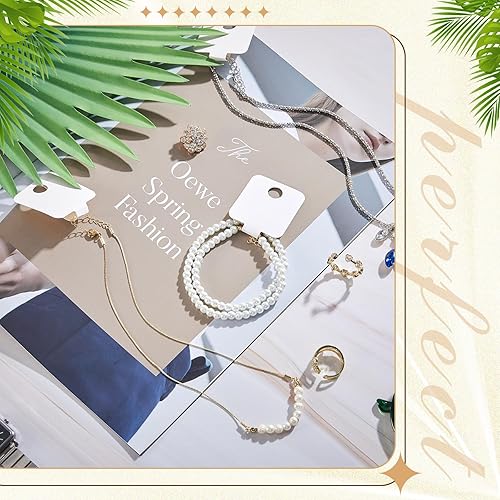 Miniatura 3 de Ctosree 1000 unidades de pulseras autoadhesivas para exhibir tarjetas, collares, tarjetas de venta para llavero, aretes, collar, banda para el