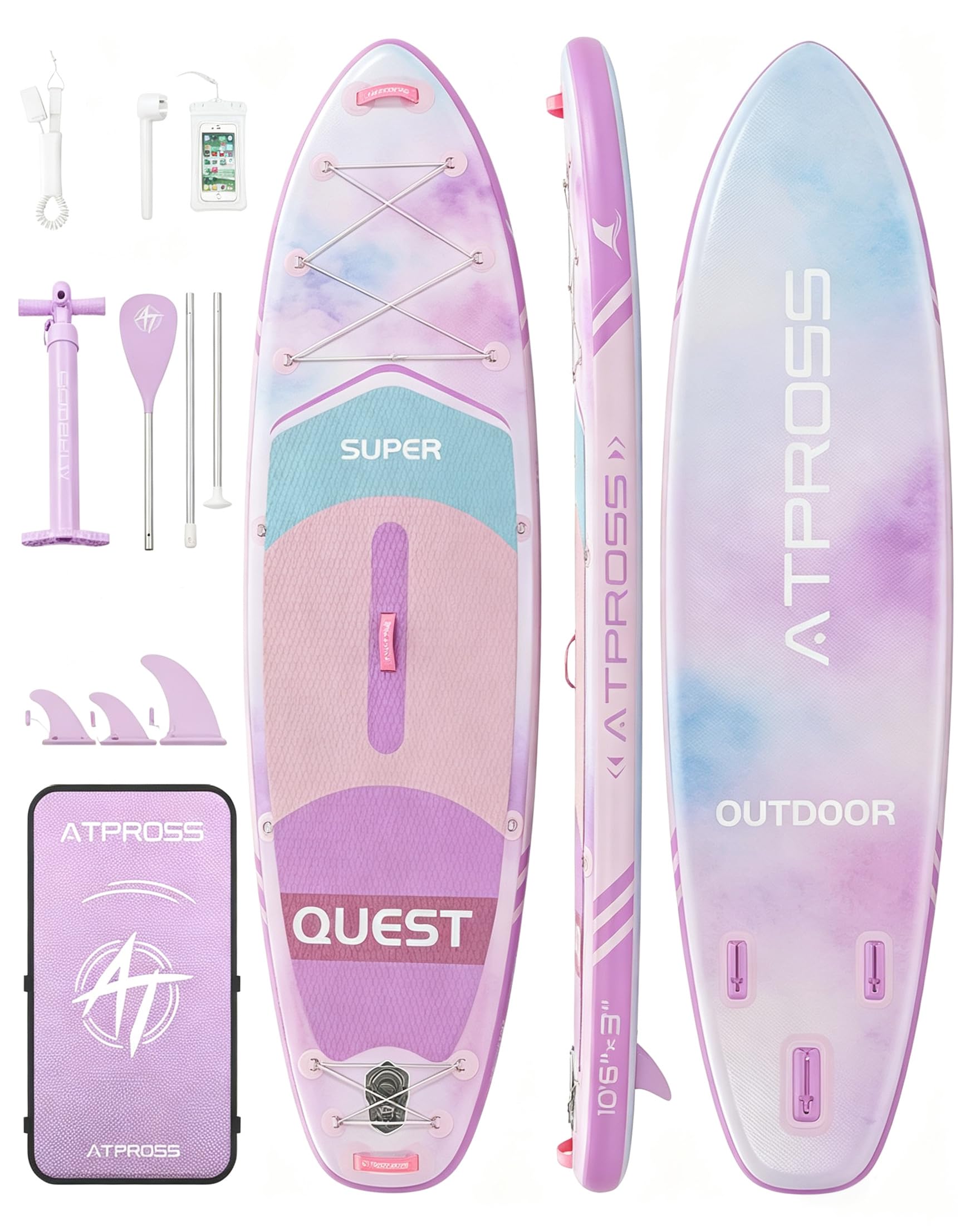 Tavola SUP 320x84cm Stand Up Paddle Extra Largo per 2 Persone