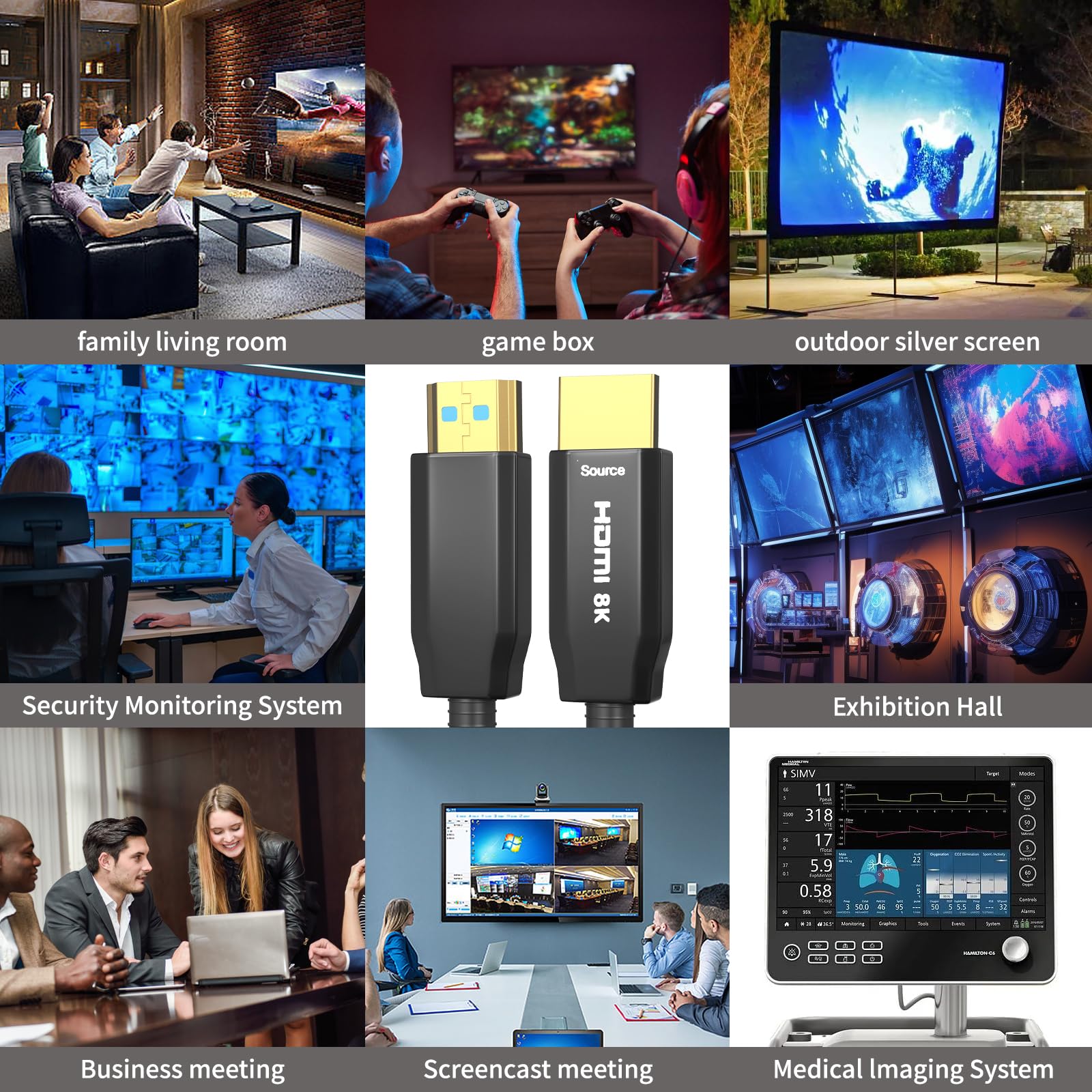 8K 30m HDMI opticafiber cable active optical AOC 2.1 48Gbps ultra high speed cable 8K@60Hz4K@130Hz eARC HDR10 4:4:4 - Image 4