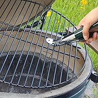 Vista 6 de KAMaster - Levantador de rejilla de parrilla de acero inoxidable, agarre de rejilla con cubierta protectora verde. Herramienta elevadora de rejilla