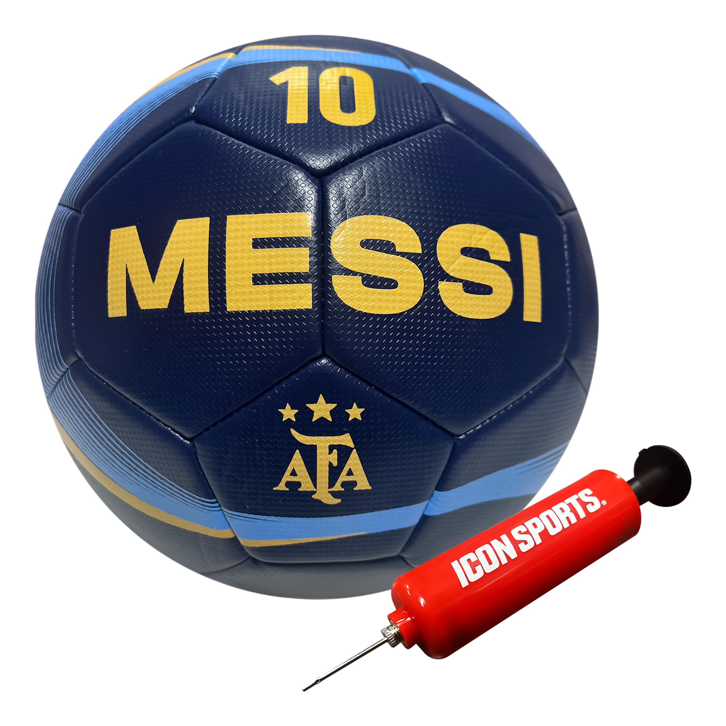 Icon Sports Officially Licensed Argentine Football Association Lionel Messi Soccer Ball - AFA189BL Navy Size 5