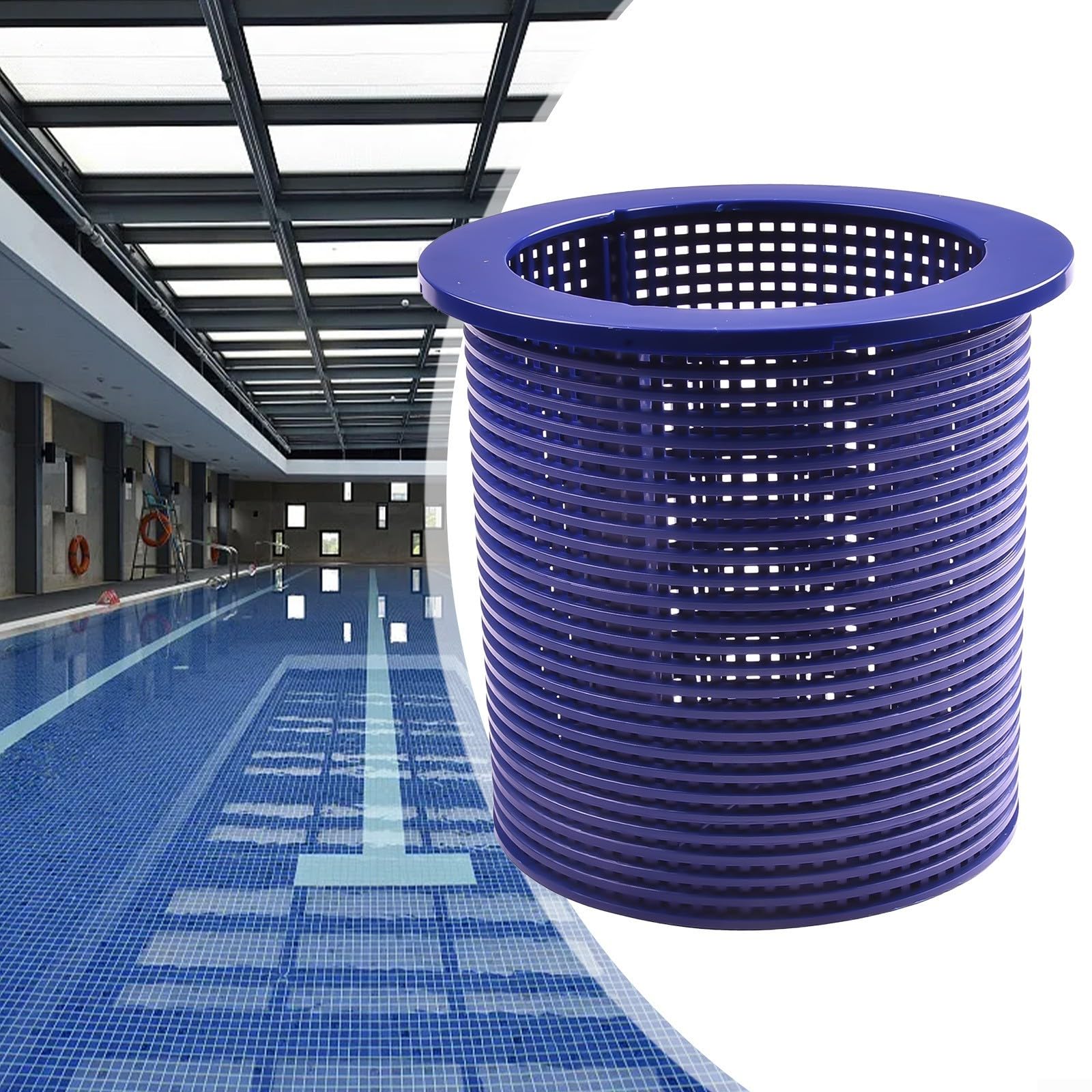 Cesta de skimmer de piscina R38013A pieza de repuesto para modelos Pentair Copa de filtración robusta 8.3x8 pulgadas azul (2 piezas)
