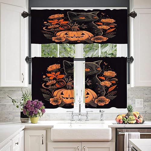 Miniatura 288 de Cenefas de cocina modernas con patrón de cobre marrón dorado para ventanas, cenefas opacas abstractas de marcas de arañazos y cortinas opacas