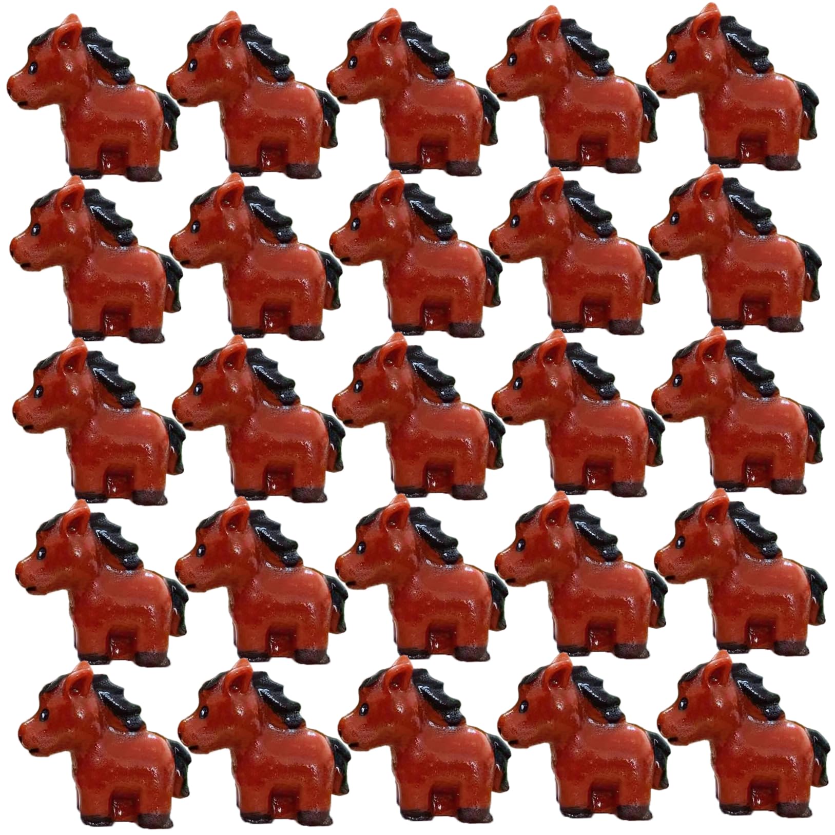 Mini Resin Animals 25PCS Lifelike Small Horse Figurines Waterproof Tiny Resin Animals Reusable Mini Animals Figures for Landscape Terrarium DIY Fairy Garden Accessories Mini Resin Figurines Tiny Resin