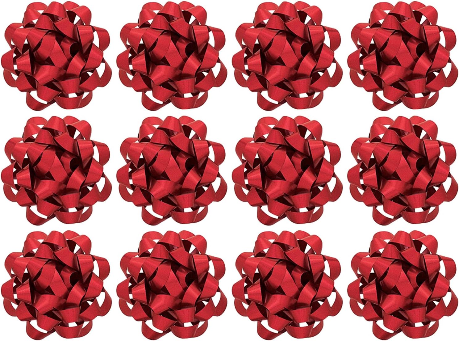 The Gift Wrap Company Decorative Glitterati Lotus Bows, Medium, Red, Pack of 12 : Health & Household
