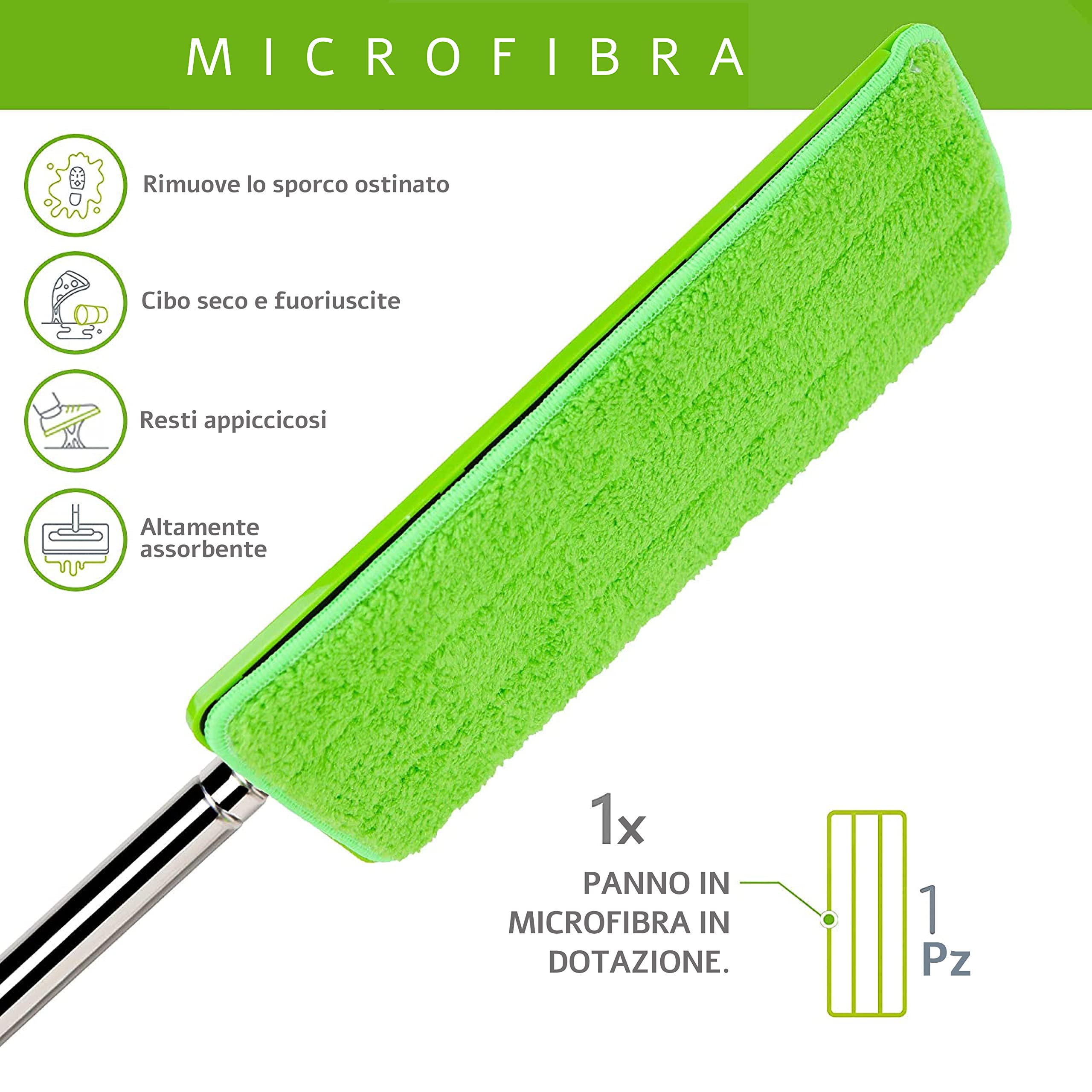 Mexerris Mocio con spray, in microfibra, per la pulizia del pavimento della cucina, umido e
