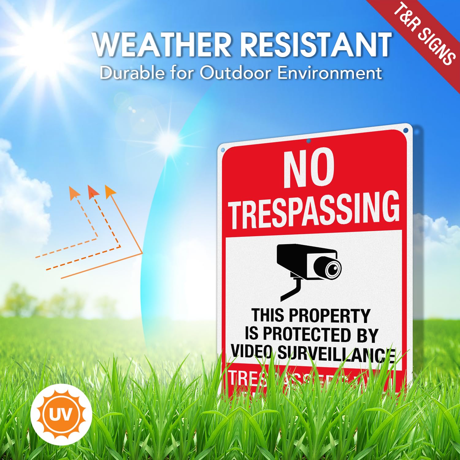 No Trespassing Sign - Video Surveillance Warning -3