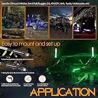 Vista 5 de Nirider 2PCS Luces LED Whip de 1 pie con Poste de Bandera Control Remoto Espiral RGB Luz de Persecución Todoterreno Antena Iluminada de Advertencia