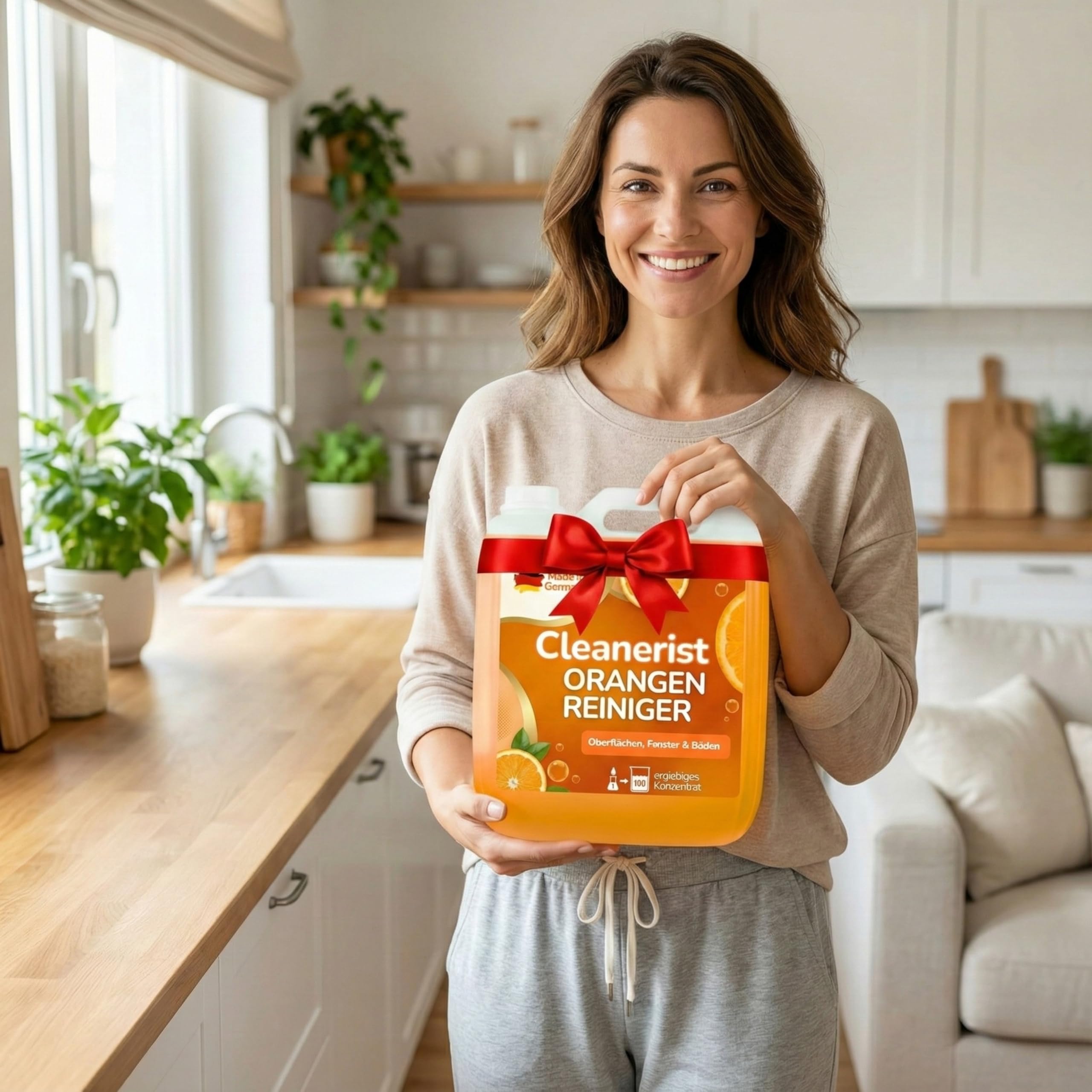 Die Seifenblase® 6L Orangenreiniger Konzentrat [1:100] - ergibt 600L Universalreiniger mit Orangenduft - Allzweckreiniger ähnl. zu Orangenöl für Oberflächen, Küche, Bäder, Boden, Glas & Fenster