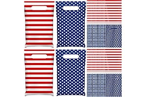 Chivertion Patriotic Plastic Gift Bags for Independence Day