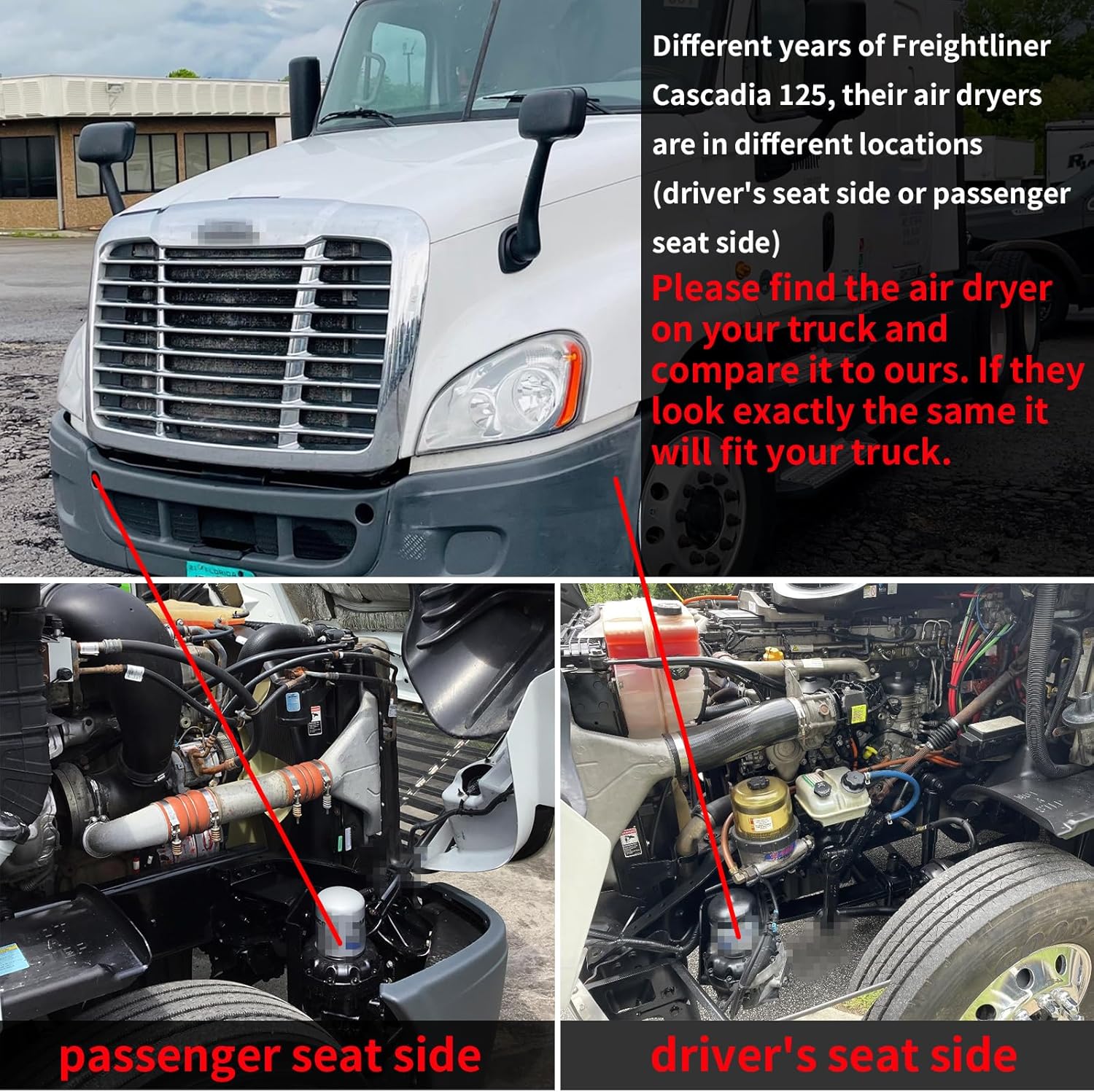 Air Dryer Assembly for Freightliner Cascadia 125 Kenworth Meritor Peterbilt Volvot Volvo System Saver SS1200 Plus Type Replaces 4324711010