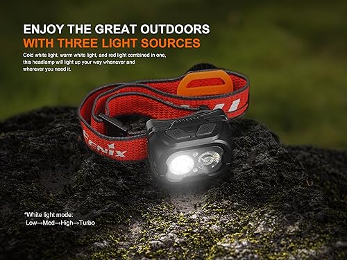 Miniatura 8 de Fenix HL18R-T V2.0 - Linterna frontal negra recargable para senderosexteriores  800 lúmenes  410.1 ft  160 horas máx.  Vigas primarias duales -