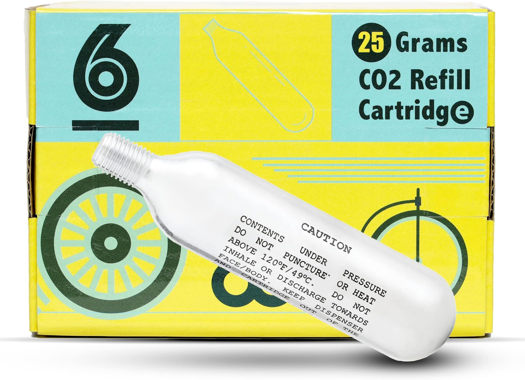 CyclingDeal 16g or 25g Threaded CO2 Cartridges Refills for Bike Bicycle Pump CO2 Inflator Heads - Great Refill for Mountain or Road Bikes Tires