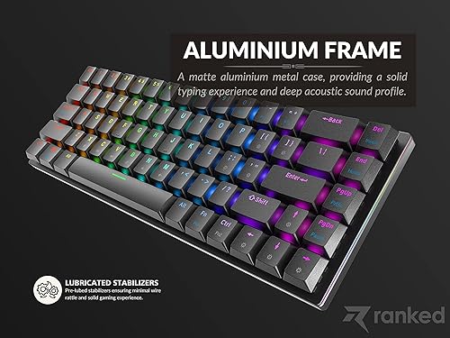 Miniatura 5 de Ranked G65 Guardian 65% Marco de aluminio completo Teclado mecánico para juegos ultradelgado intercambiable en caliente 68 teclas multicolor RGB