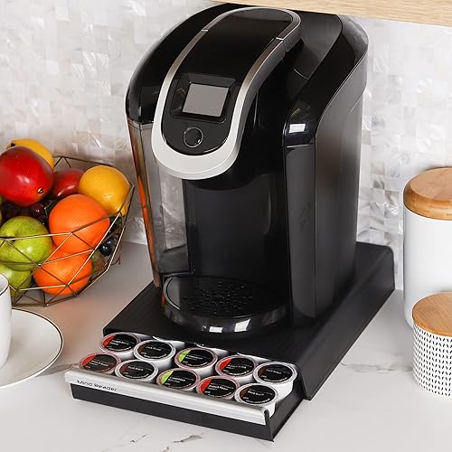 Miniatura 6 de Mind Reader - Paquete de 2 organizadores de condimento para café con cajón de cápsulas de café K-Cup de una sola porción color negro