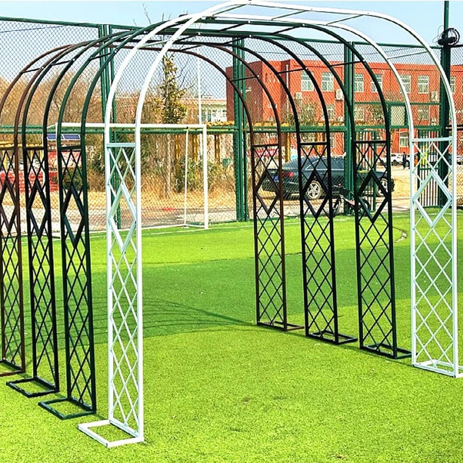 Outdoor Trellis Arbor Archway,Arbor Trellis,Garden Archway For Backyard,for Climbing Plants,Support Various Bridal Party Decoration,Pergola Arbor,Lawn,Party,Ceremony Wed(Size:340*230*40cm,Color:black)