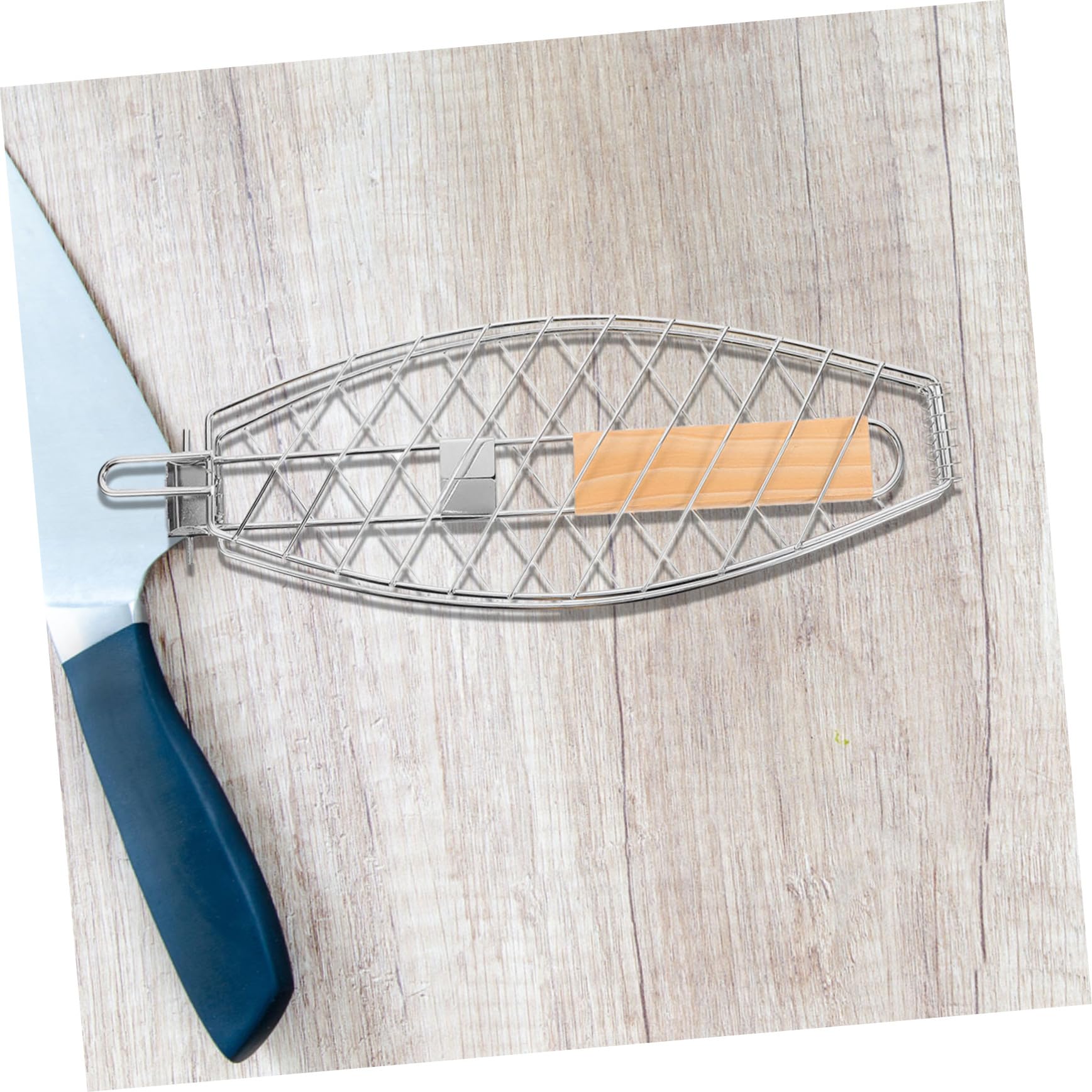 Set di 2 griglie pieghevoli per barbecue, in acciaio inox, manico resistente al calore, cestino multiuso per pesce e carne, facile da usare per cucinare all'aperto