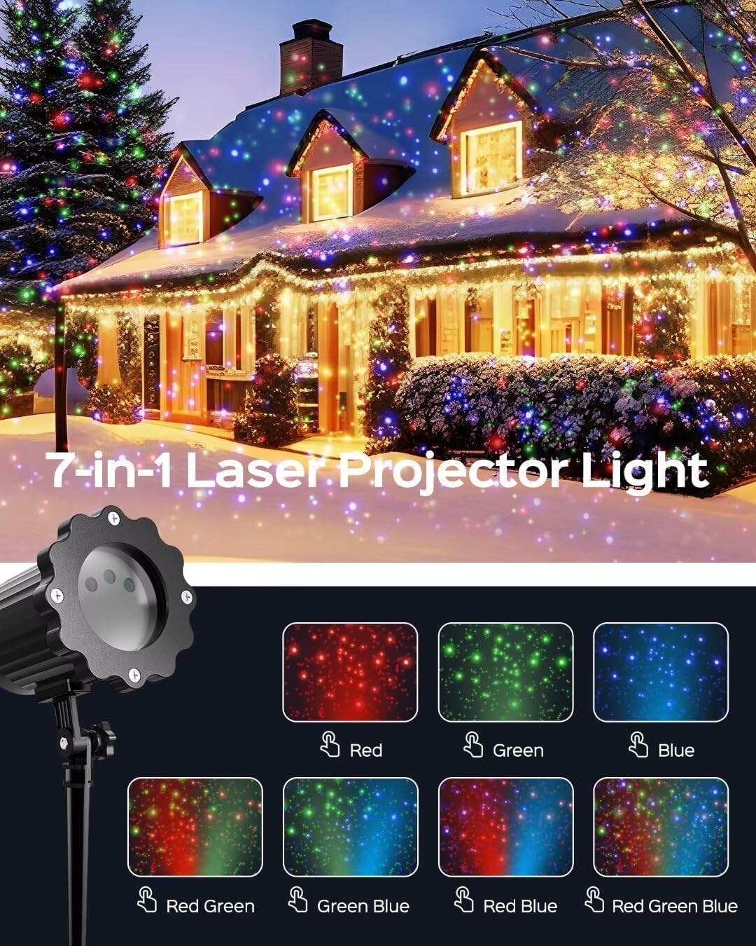 JACKYLED Christmas Light Projector
