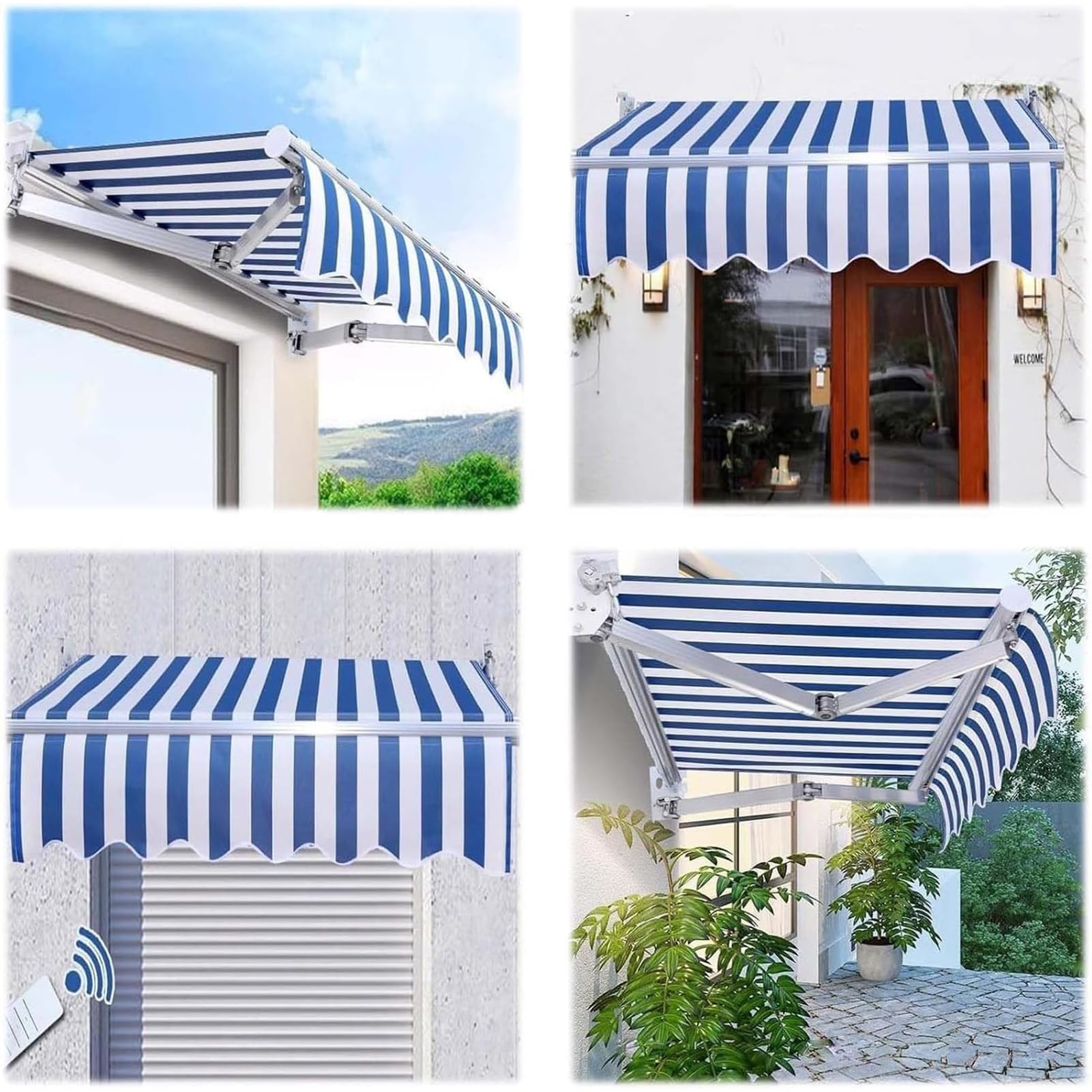 Patio Lona de Repuesto para Toldo Cenador Manual Retráctil Jardín,Impermeable protección UV(Solo la Tela) Tela De Repuesto De Puertas De Mercado Cubierta Protectora