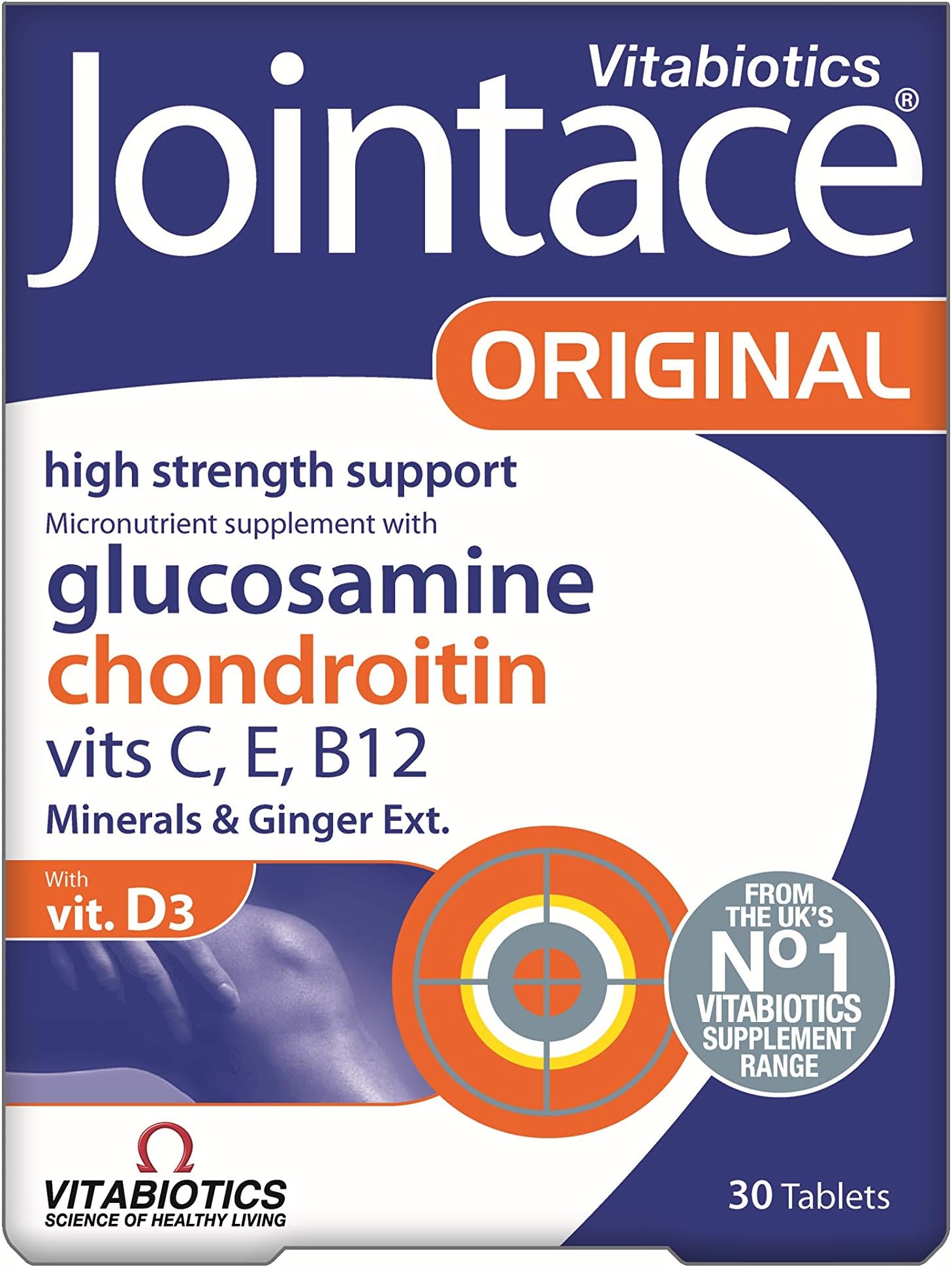 Jointace Original 30 Tablets | Glucosamine Chondroitin, Vitamin C, E, B12, D, Minerals and Ginger Extract |3-in-1 Support: Collagen Formation - Connective Tissues and Bone Health