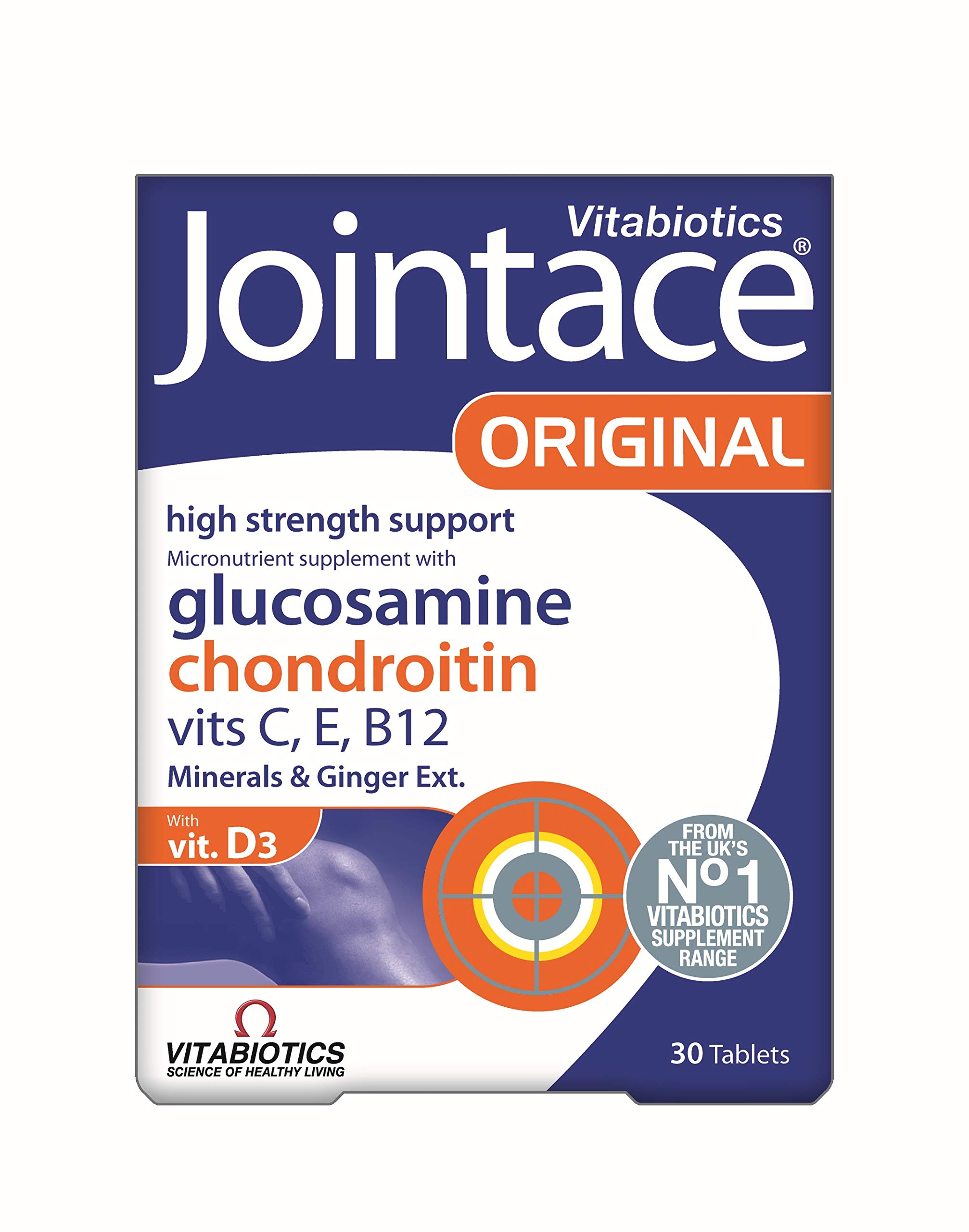 Jointace Original 30 Tablets | Micronutrient Supplement with Glucosamine Chondroitin, Vitamin C, E, B12, D, Minerals and Ginger Extract |Support Collagen Formation - Connective Tissues and Bone Health