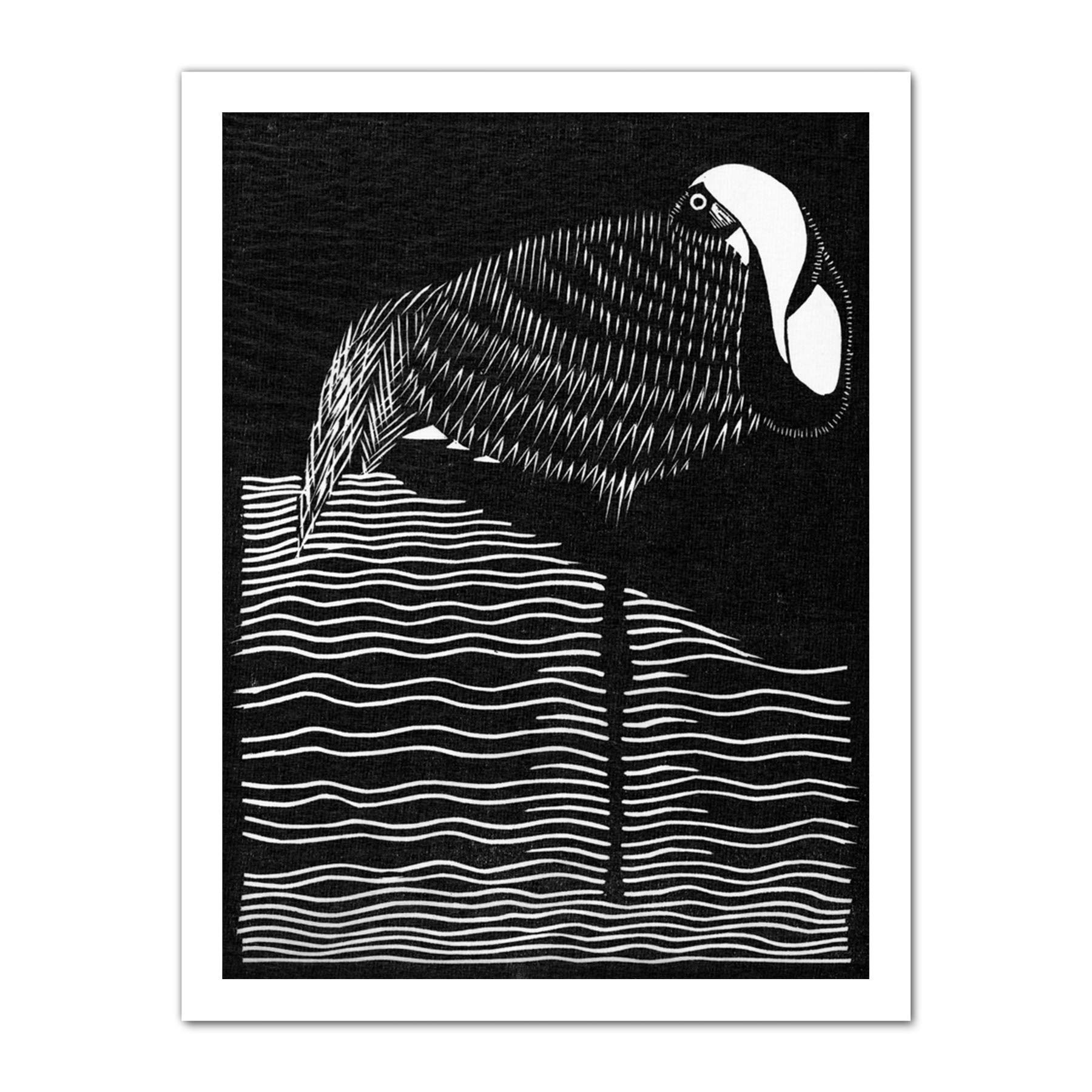 Artery8 Samuel Jessurun De Mesquita Whitenecked Crane Artwork Framed Wall Art Print 18X24 Inch