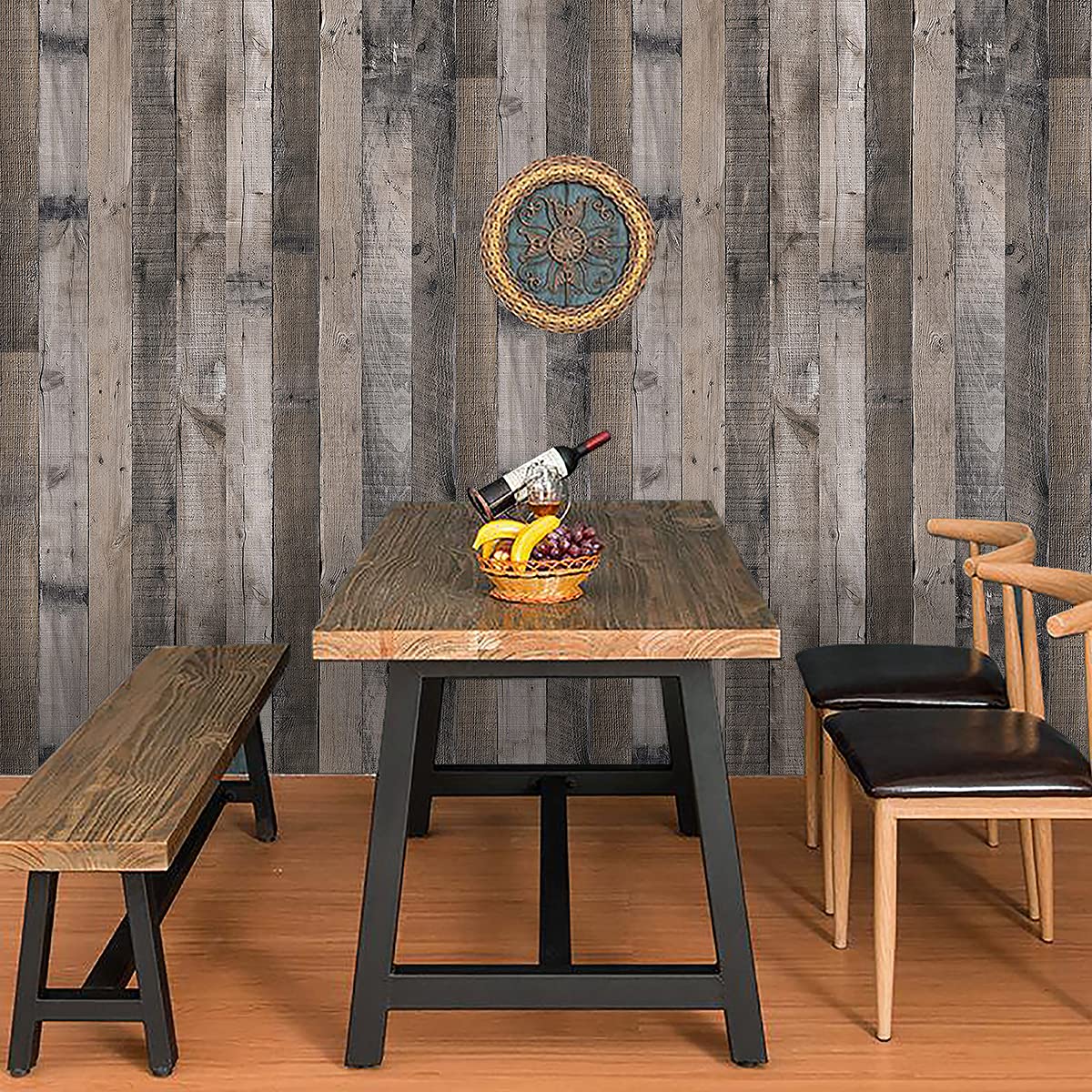 Buy Livebor Gray Wood Peel and Stick Wallpaper Wood Plank Wallpaper 17