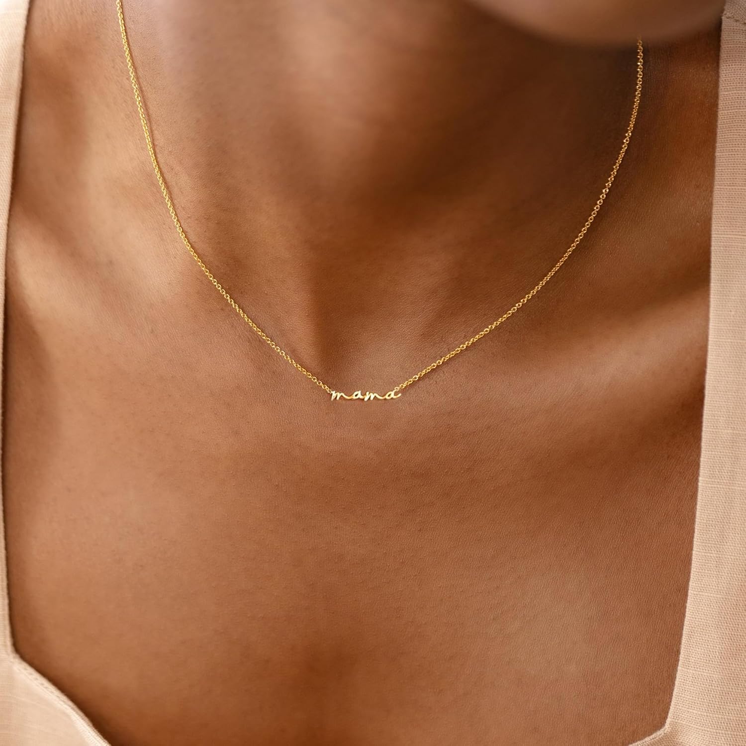 Freekiss Gold Pendant Necklace for Women, Dainty Diamond Necklaces for Women Simple 14K Gold Plated Paperclip Choker Necklaces Cute Minimalist Open Oval Necklaces Gold Jewelry for Women Gifts - Image 4