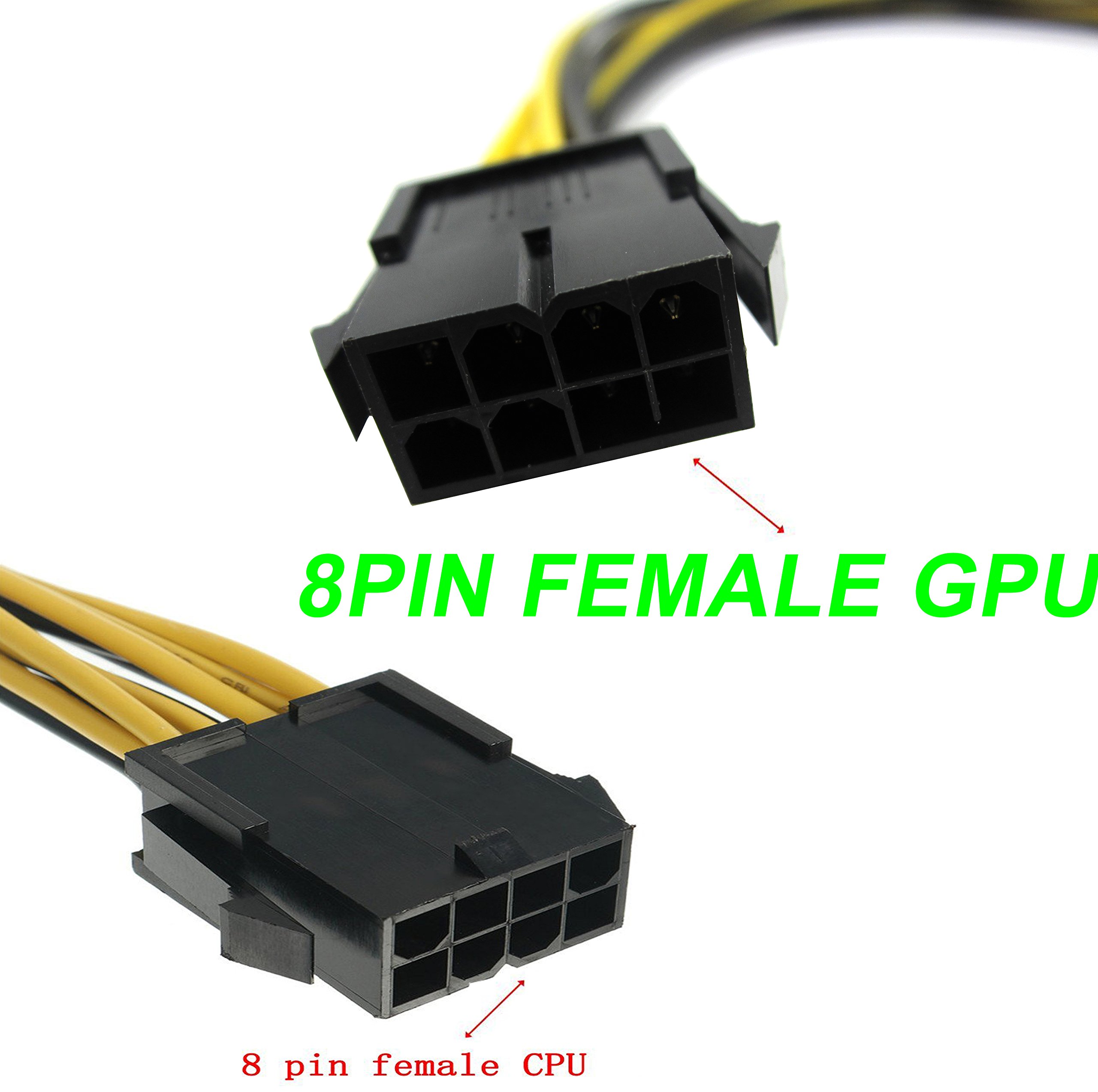 Xhwykzz 8 Pin PCIE to 2 PCIE 8 Pin (6 Pin + 2 Pin) Power Cable