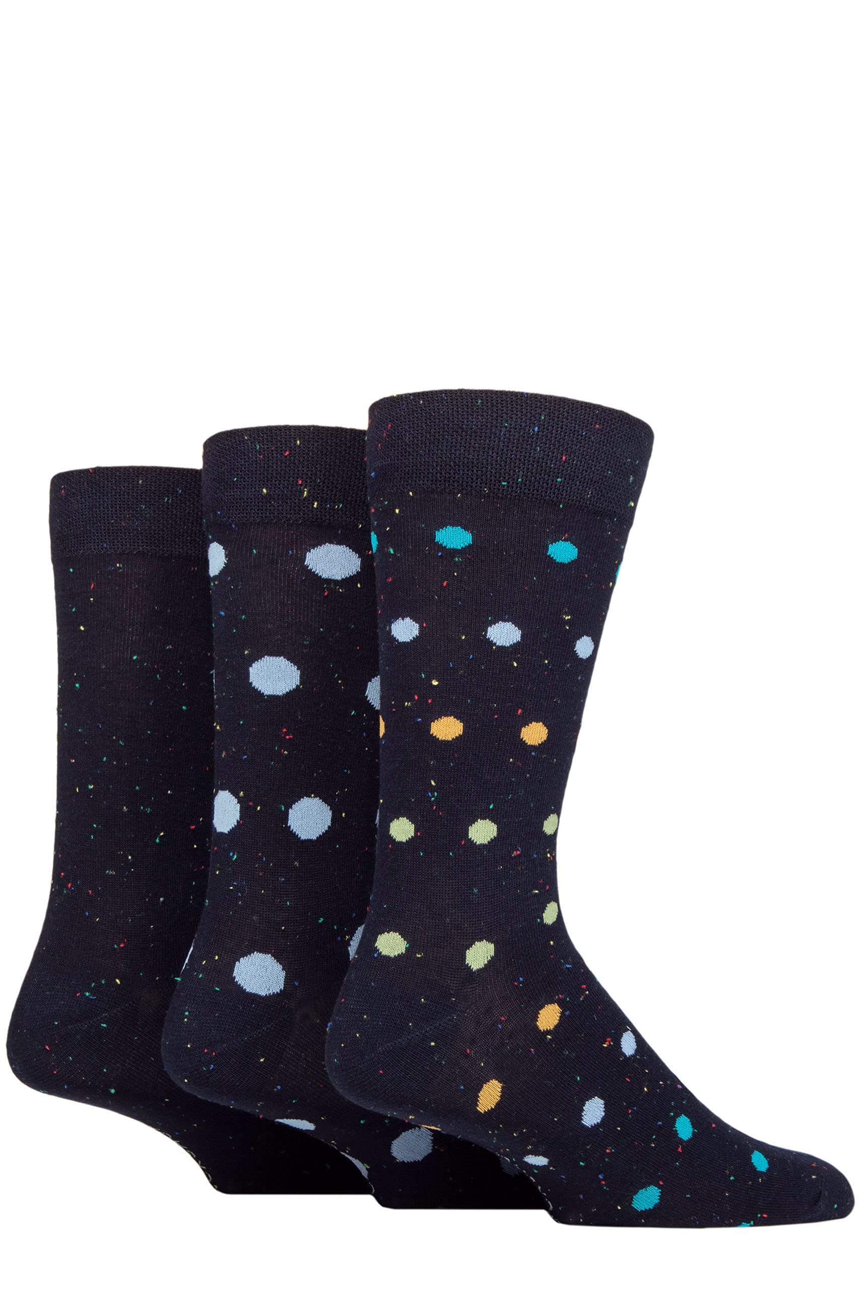 Sockshop Men's Navy Spot Speckled Bamboo Socks Pack Of 3 6-11