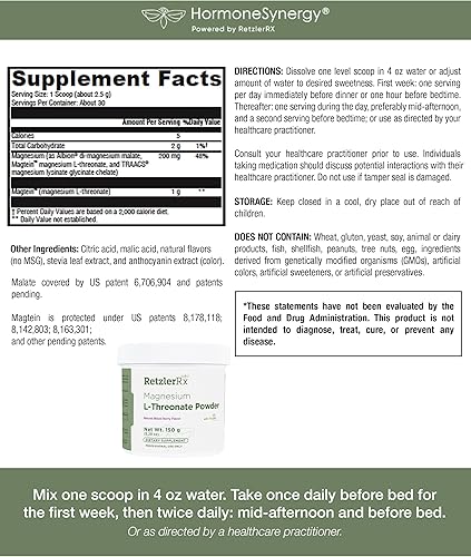 Miniatura 7 de Polvo de L-treonato de magnesio con magteína para la salud cerebral* - L-treonato de magnesio, malato de magnesio + magnesio glicinato de magnesio