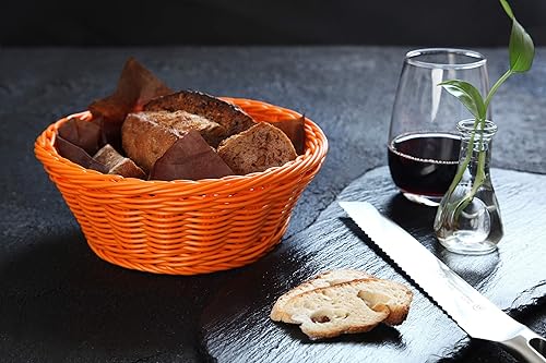 Miniatura 2 de Colorbasket Cesta utilitaria impermeable, almacenamiento de estantes, juego de 3, (naranja, parte inferior plana)