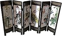 Vista 1 de Decoraciones para el hogar, divisor de 6 paneles, mini pantalla plegable, laca china, mini pantalla plegable de escritorio, adornos de Feng Shui