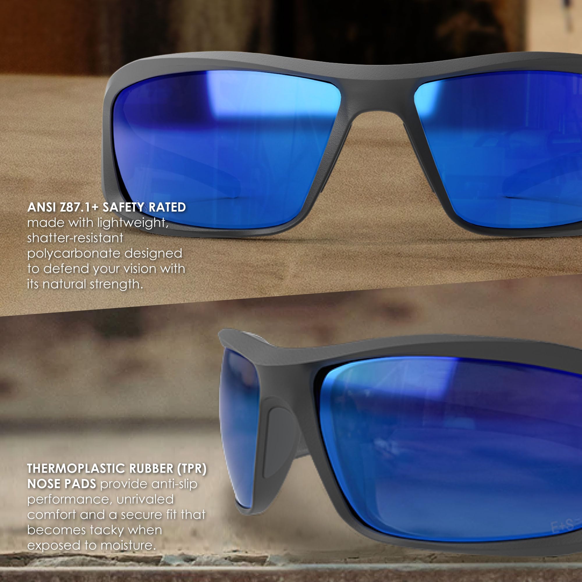 Edge XB138 Brazeau Torque Wrap-Around okulary ochronne, odporne na zarysowania, antypoślizgowe, UV 400, klasa wojskowa, zgodność z ANSI/ISEA i MCEPS, szerokość 12,8 cm, matowa czarna ramka z czerwonym