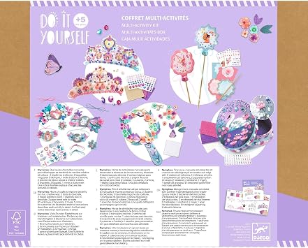 DJECO - Do It Yourself Multi-Activity Kit, Nymphea - Suitable for Kids 5+ Years - Designing Custom Jewelry Pieces - Includes 5 Creative Activities