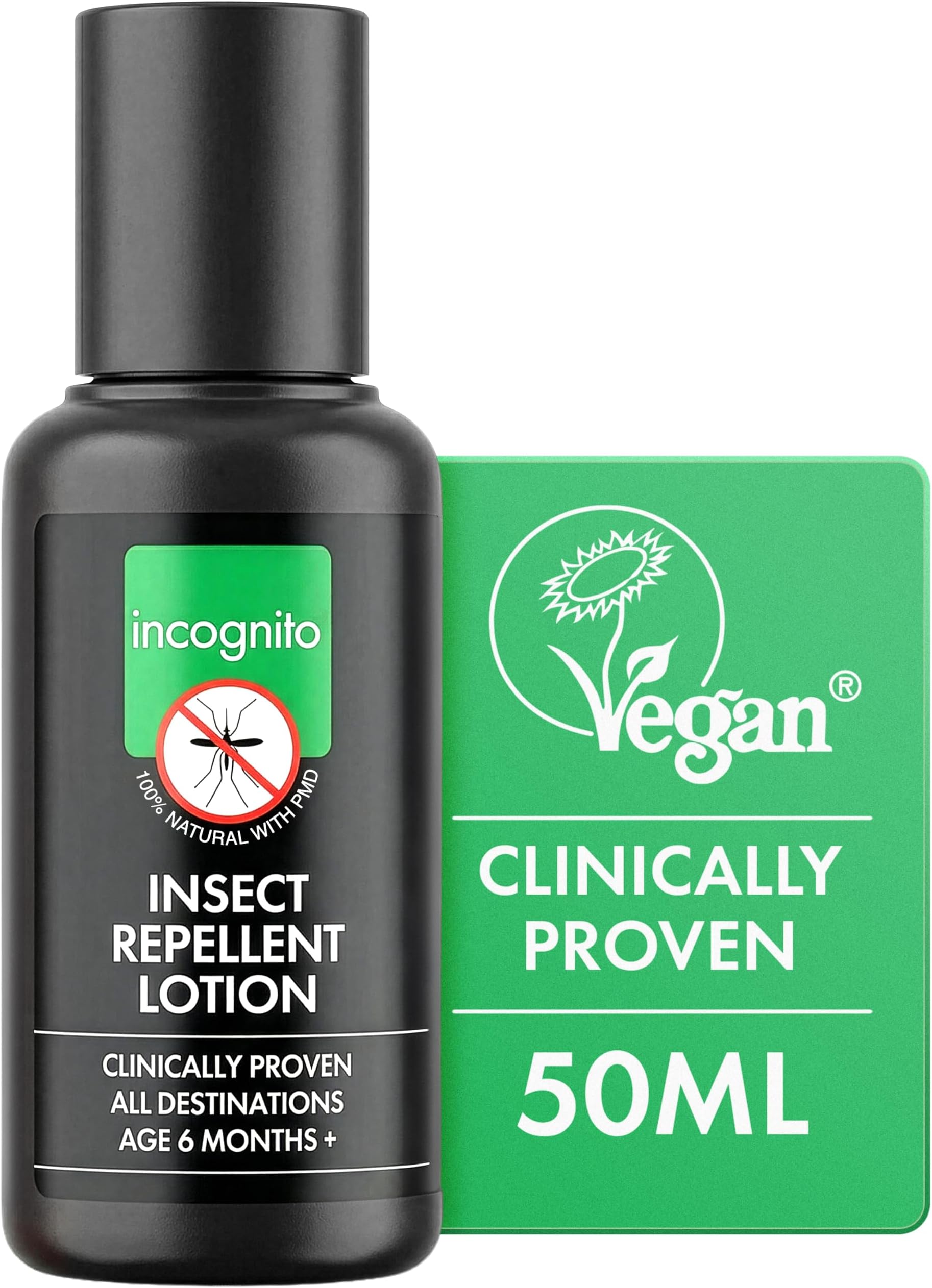Incognito Insect Repellent Lotion 50ml | Protects for Up to 7 Hours | Natural DEET Free Formula | Insect Repellent & Moisturiser for Soft Protected Skin | Travel Friendly Organic Mosquito Repellent