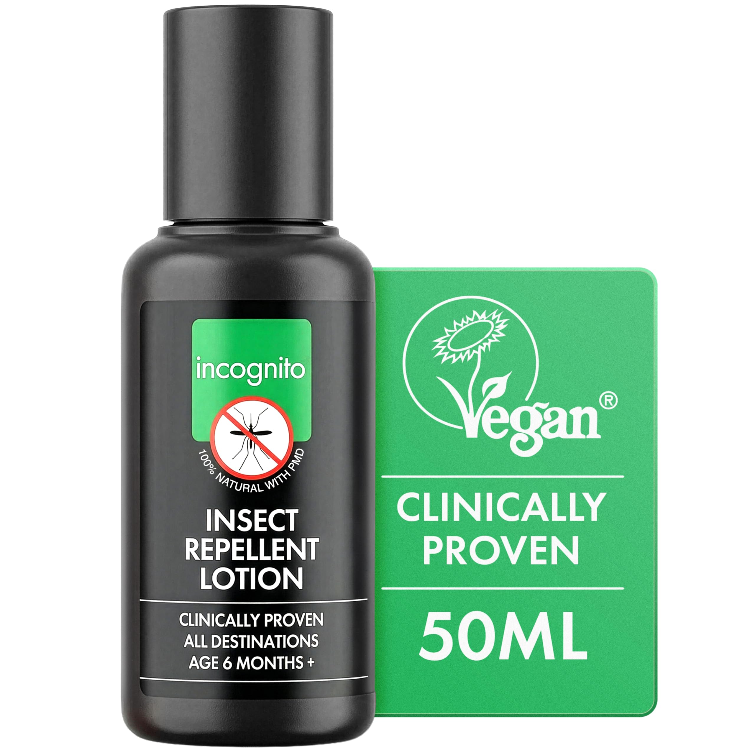 Incognito Insect Repellent Lotion 50ml | Protects for Up to 7 Hours | Natural DEET Free Formula | Insect Repellent & Moisturiser for Soft Protected Skin | Travel Friendly Organic Mosquito Repellent