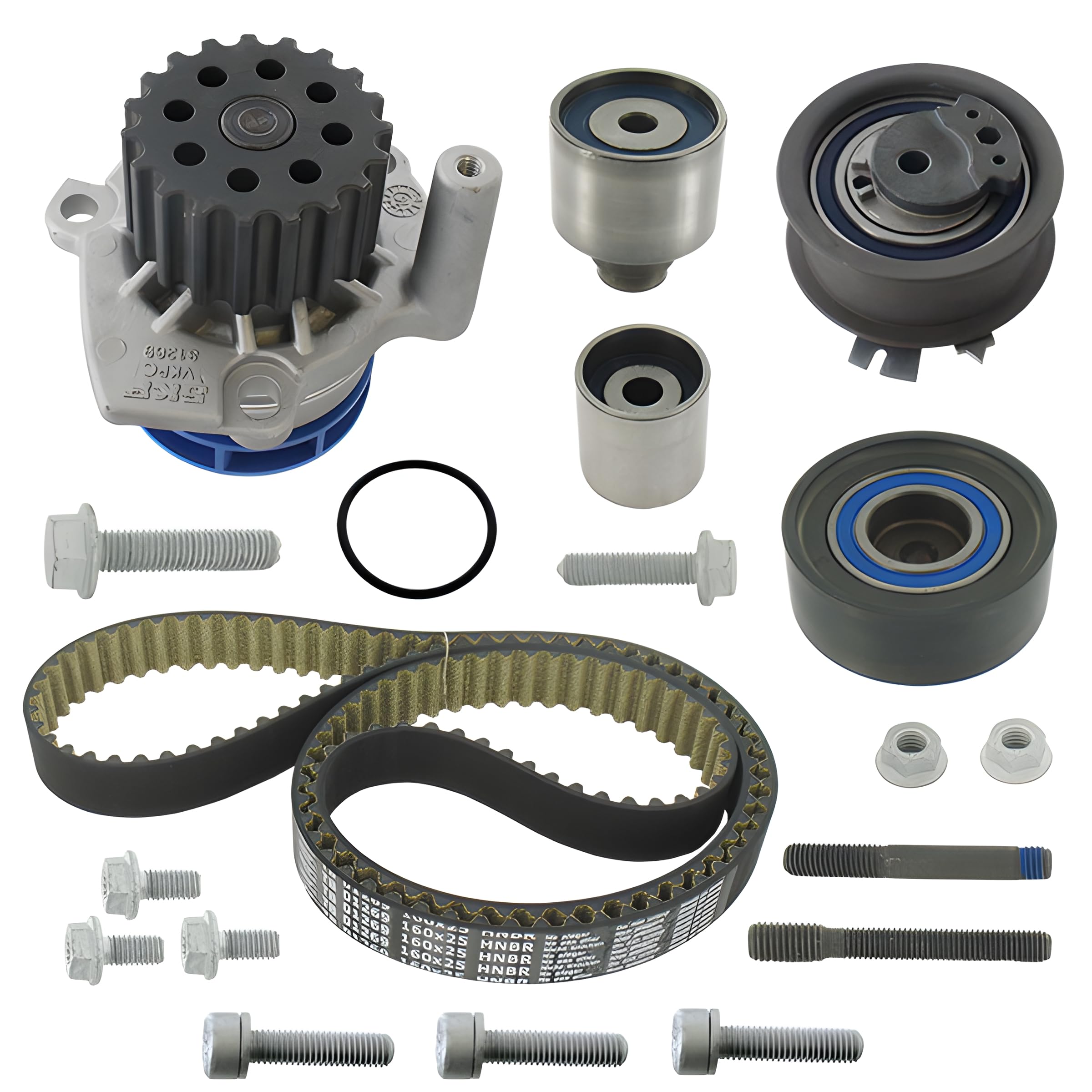 SKF Wasserpumpe und Zahnriemensatz mit Stehbolzen mit Dichtungen/Dichtungen VKMC 01148-2 Höhe 171 mm Länge 271 mm Breite 142 mm - OE-Qualität