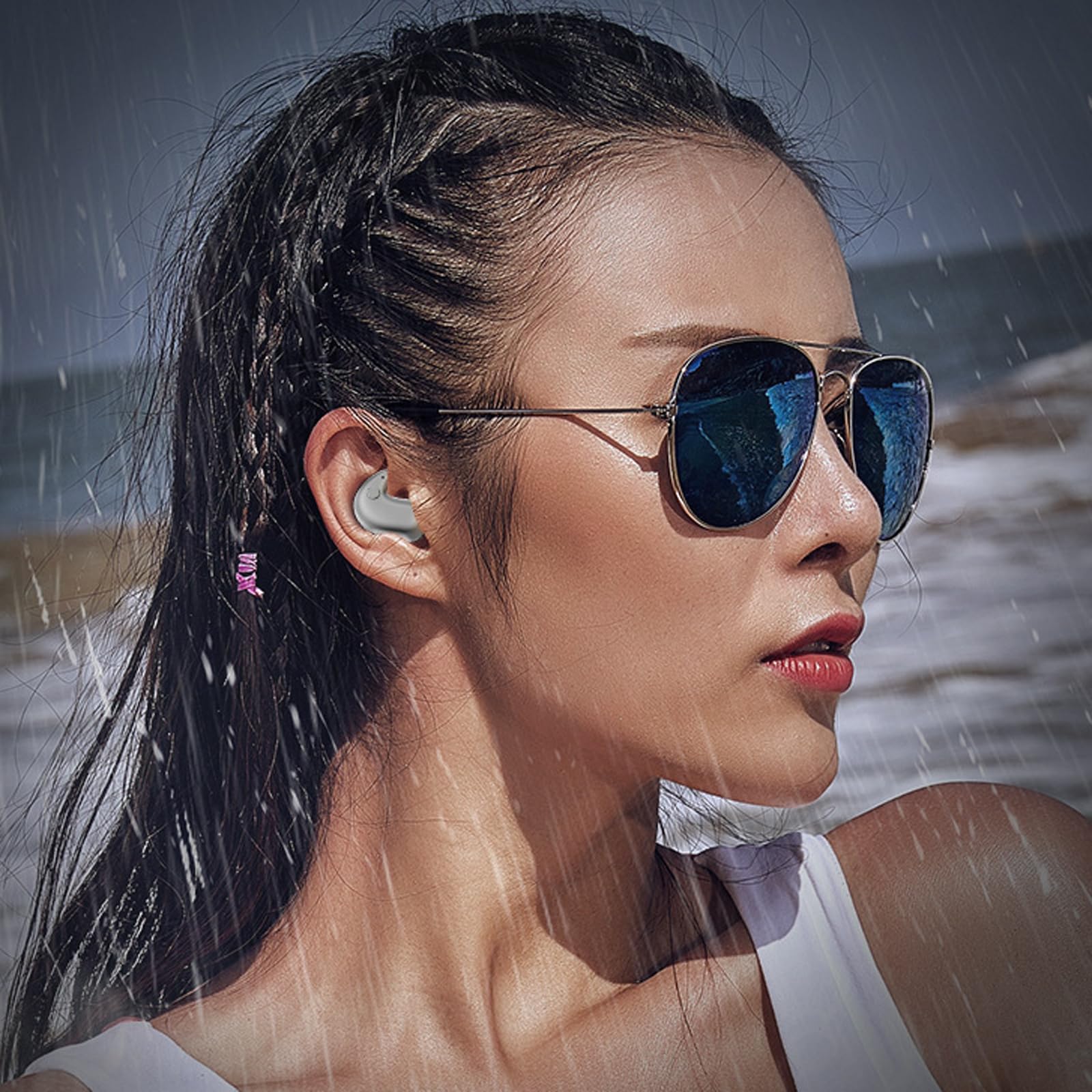 Visound Drift - Invisible Earbuds, Unsichtbare kabellose Schlaf-Ohrhörer, Weiche Schlaf Kopfhörer Ohrstöpsel, Mini Ohrhörer mit Geräuschunterdrückung, Bluetooth Kopfhörer für Schlaf, Sport (Schwarz)