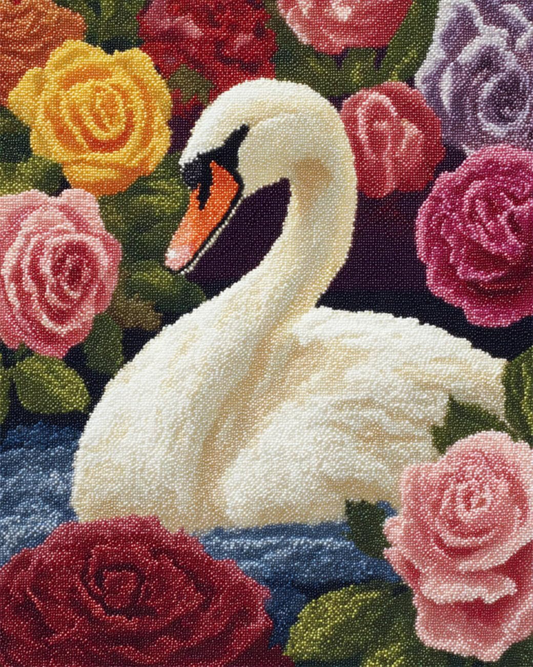 AxiangziK DIY Cross Stitch Kits Swans and Flowers 11CT 40x50cm