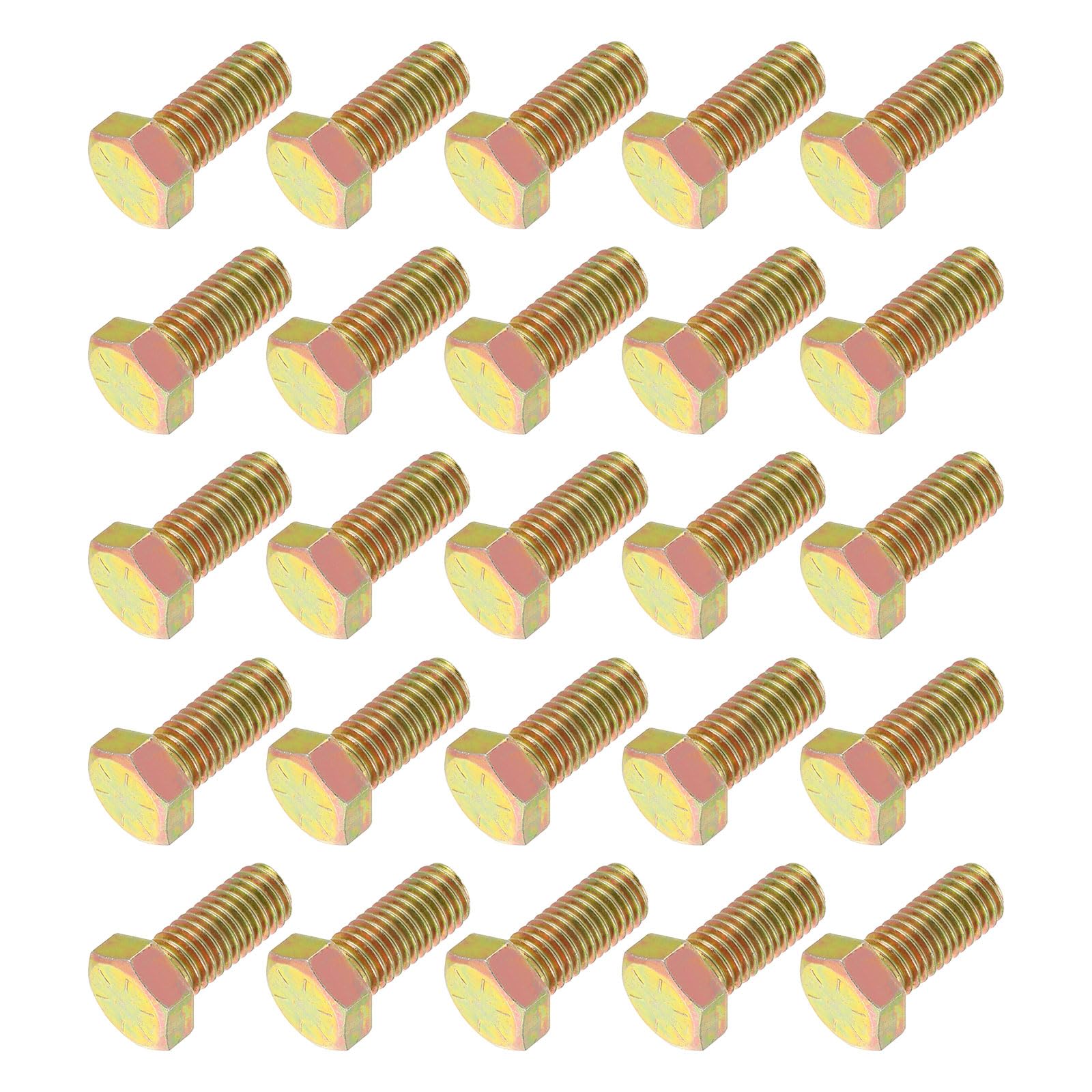 METALLIXITY Hex Bolts (1/2-13 x 1-1/4") 25Pcs, 8 Grade Carbon Steel Zinc Plated, UNC Coarse Thread, External Hex Drive