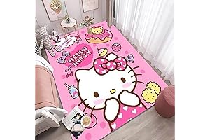 Anime Kawaii Kitty Rug: Cute Anime Kitty Rugs for Bedroom Decor