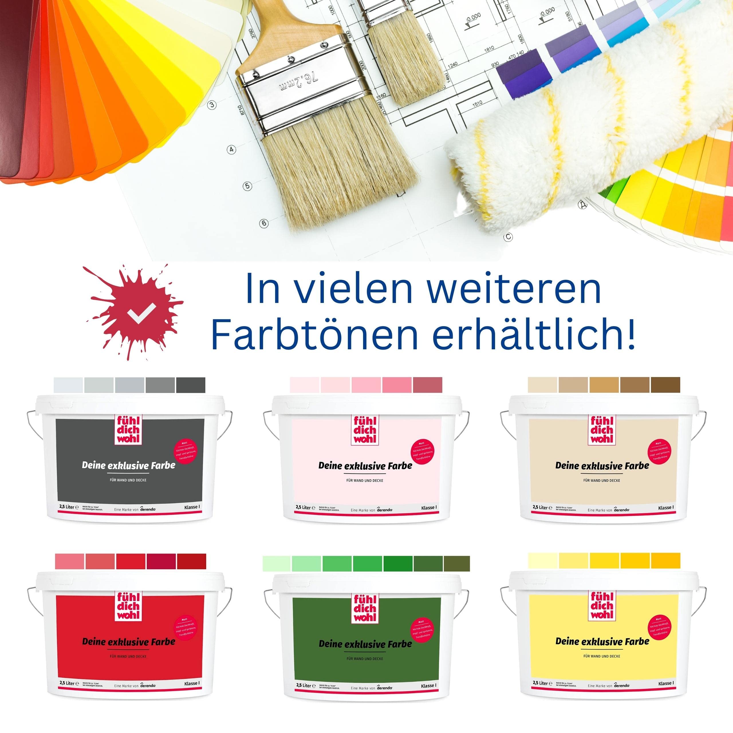 derendo Wandfarbe weiß matt 10L - Fühl Dich Wohl Reinweiss Extra