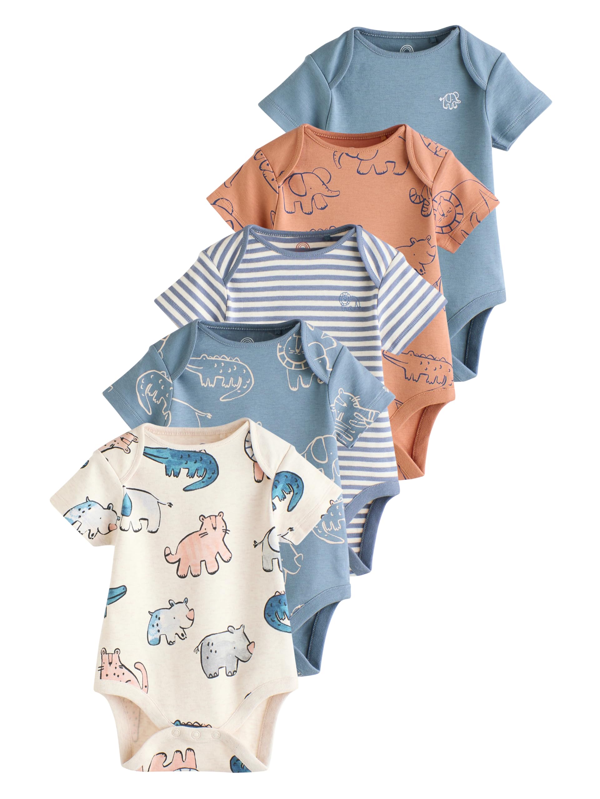 Lot de 7 bodies manches courtes fantaisies pour bébé Gris - 9