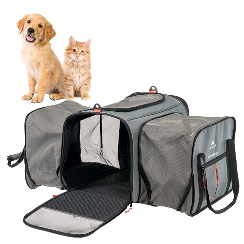 Ferplast Transportín Gato Voyager, Transportín Perro, Mochila para Gatos, Asas y Bandolera Regulables