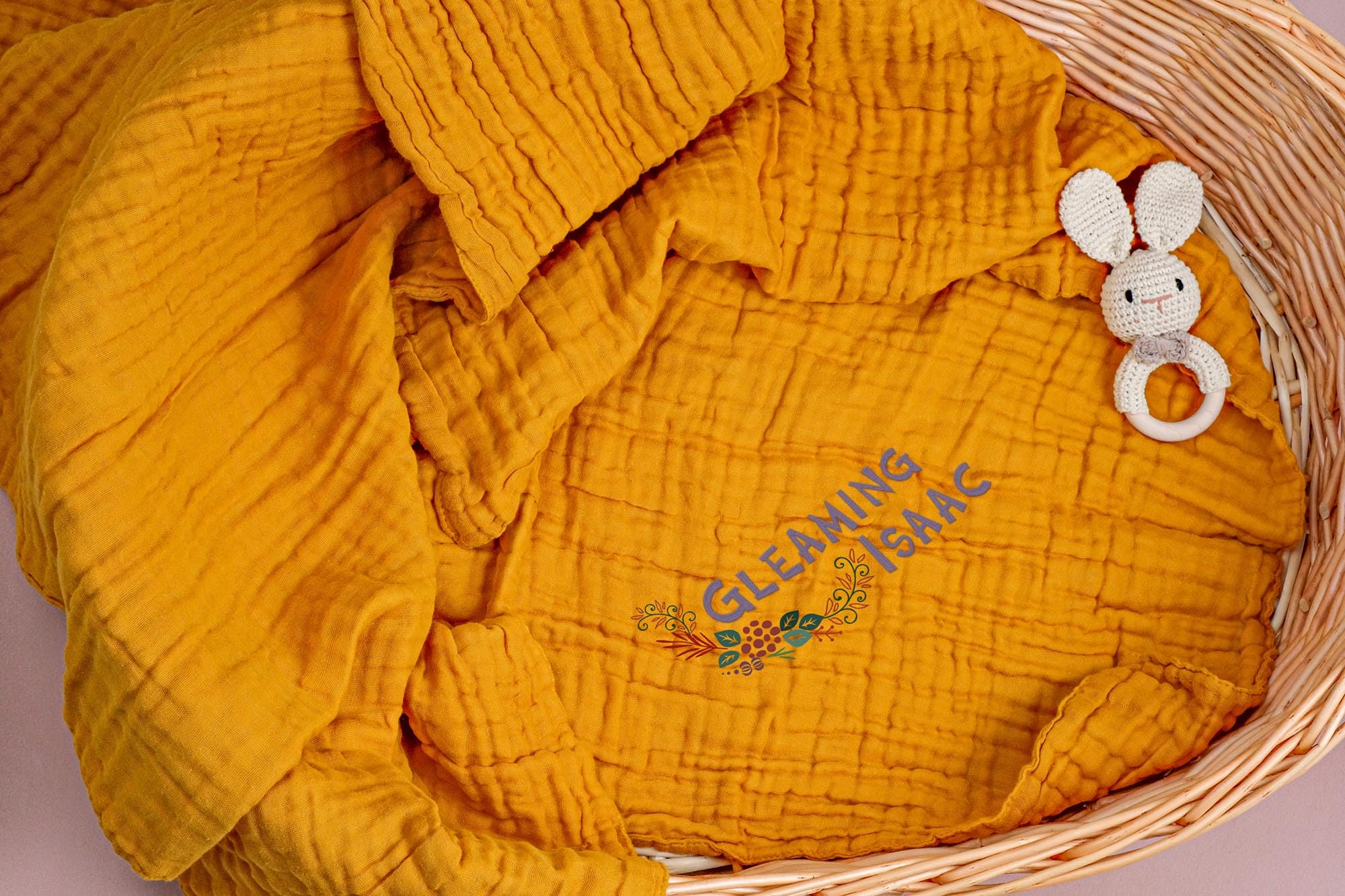 Coperta in mussola ricamata personalizzata – una coperta morbida e personalizzata per neonati, perfetta (blu scuro