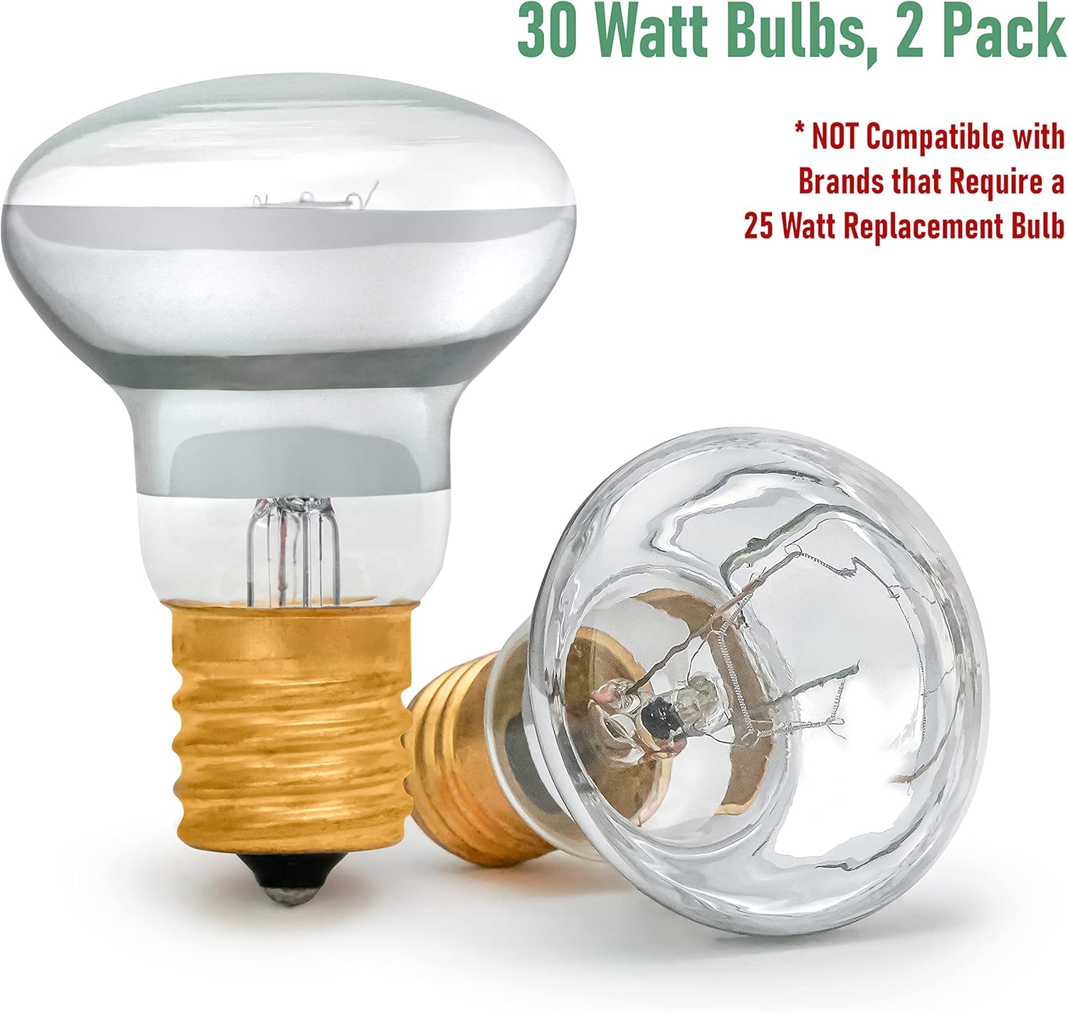 JAMBO Liquid Lamp Replacement Bulbs- 2 Pack 30 Watt E17 Bulbs, Bulb for 16" Liquid Motion Lamps