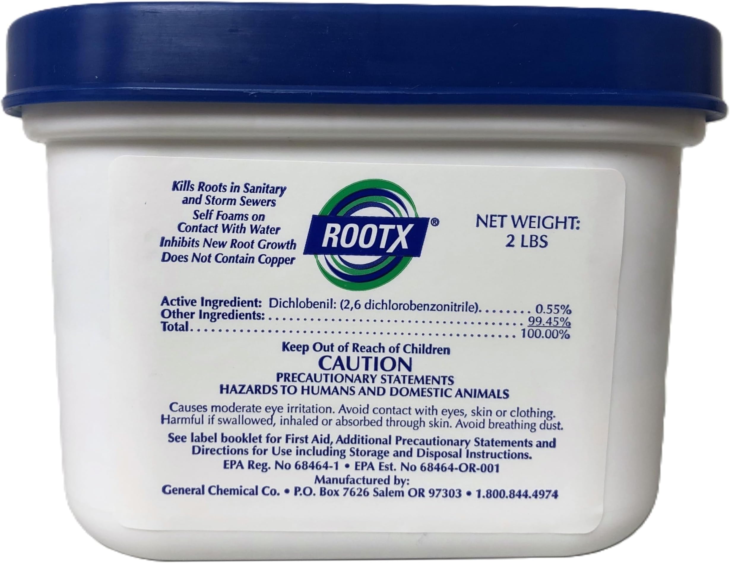 RootX - 2 LB. JAR (No Funnel/Applicator) Foaming root control for sewer lines and septic systems